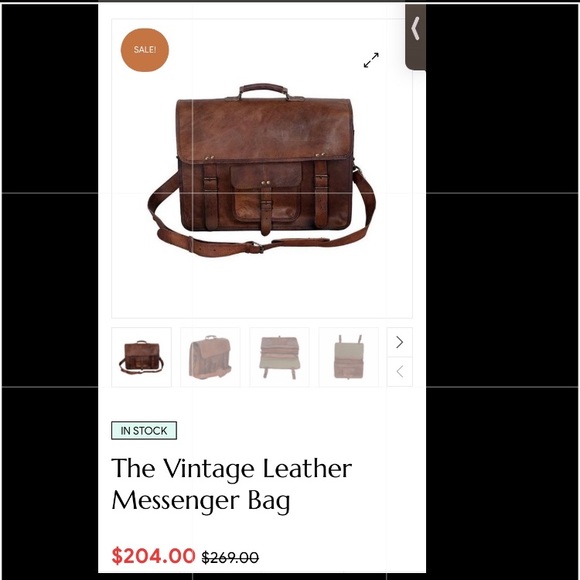 VINTAGE LEATHER MESSENGER BAG!! - Picture 8 of 8
